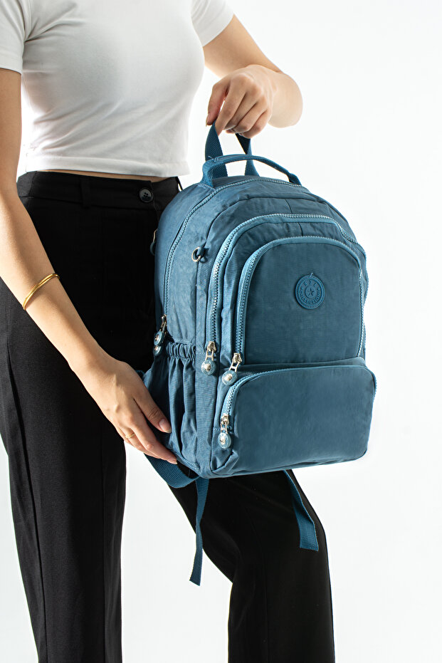Ultra Light Multi-Pocket Medium Size Backpack Blue Model: (571-4H)