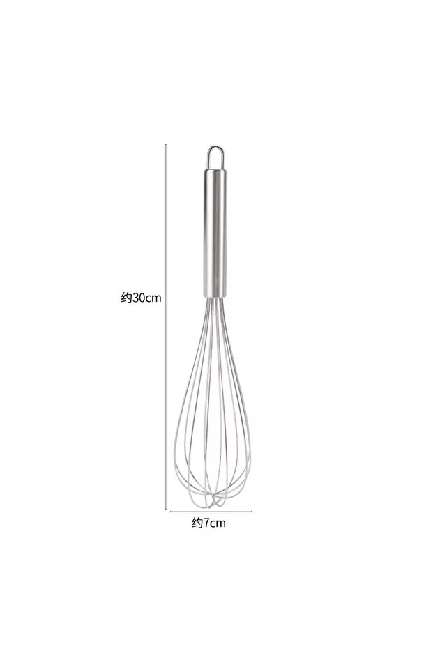 12 inch LMETJMA 8" 10" 12" Egg Whisk Stainless Steel Egg Whisk Kitchen Wire Balloon Whisk Milk Egg B