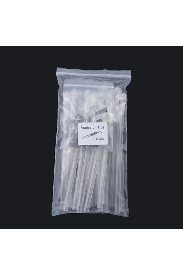 1 bag 20pcs Dental Saliva Ejector Aspirator Suction Bonding Tubes Dental Tips with Syring Needle Tip
