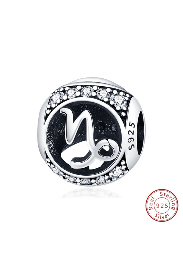 Capricorn Original Charms 925 Sterling Silver 12 Constellation Round Charms Bead Fit 3mm 925 Origina