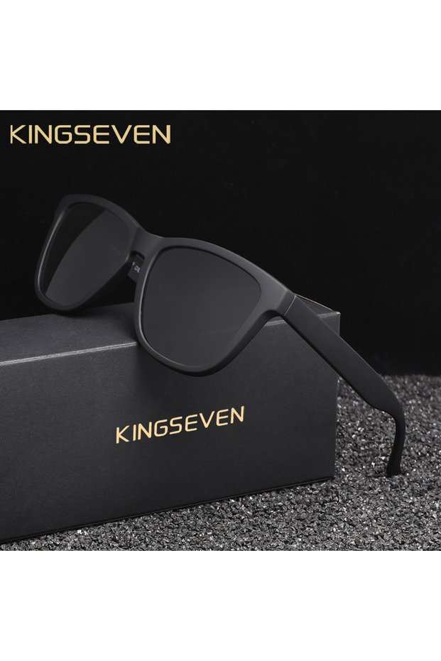 Black Gray KINGSEVEN Fashion Men‘s Sunglasses Polarized UV400 Sunscreen Glasses Ultralight TR90 Wome