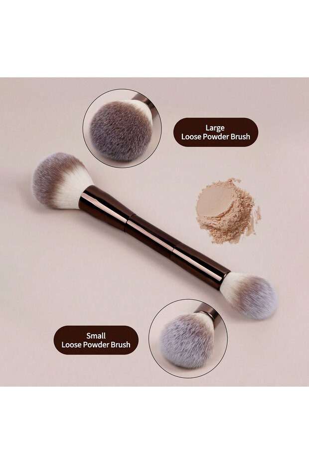 green 1Pc Professional Long Aluminum Tube Makeup Brush,Double-Ended Highlight Brush Contour Brush,Ma
