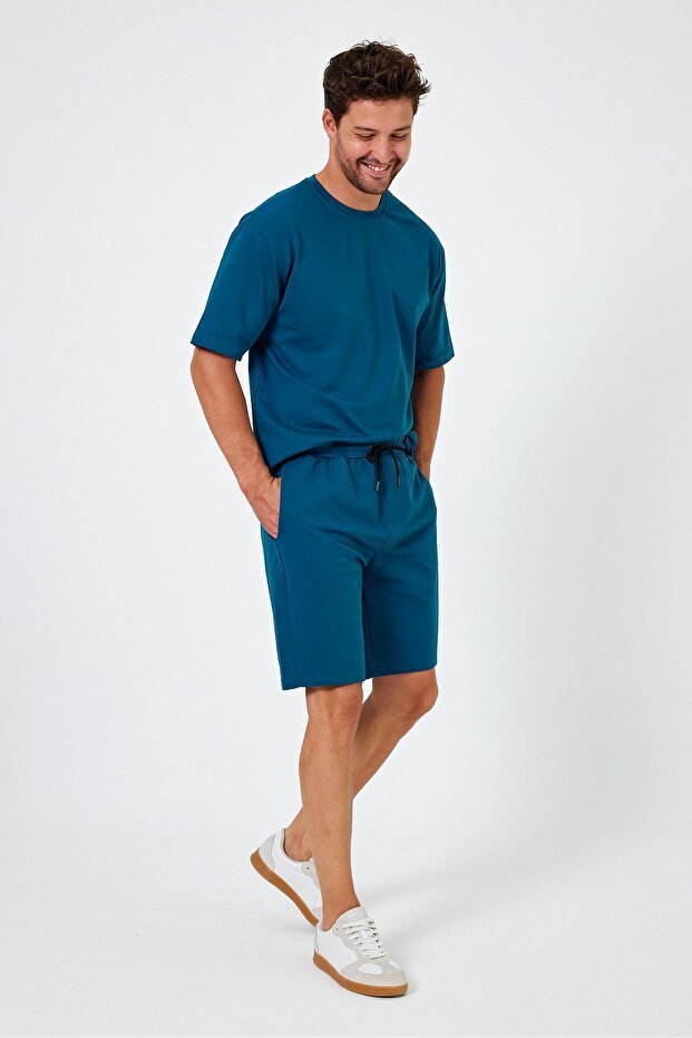 Pocketed Tie-Up T-Shirt and Shorts Set (E24-Ab-Ts-Şt)