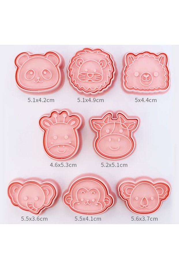 8pcs jungle animals 8Pcs Jungle Safari Cookie Cutter Biscuit Baking Mold Dinosaur Dog Cat Bear Fores