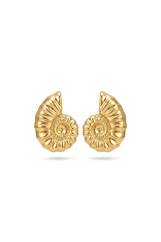 Steel Snail Earrings Gold