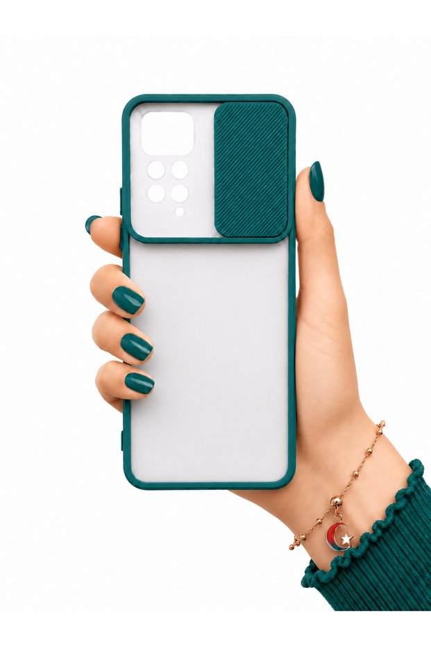 Redmi Note 11 Pro 5g Compatible Case with Sliding Camera Protection Matte Lens Phone Case - Dark Green