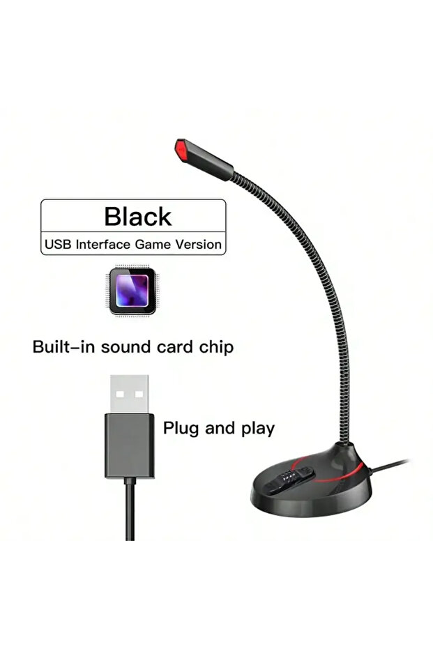 ميكروفون USB 3.5 مم أو ميكروفون USB احترافي لتسجيل الغناء وألعاب الكمبيوتر المكتبي Omnidir