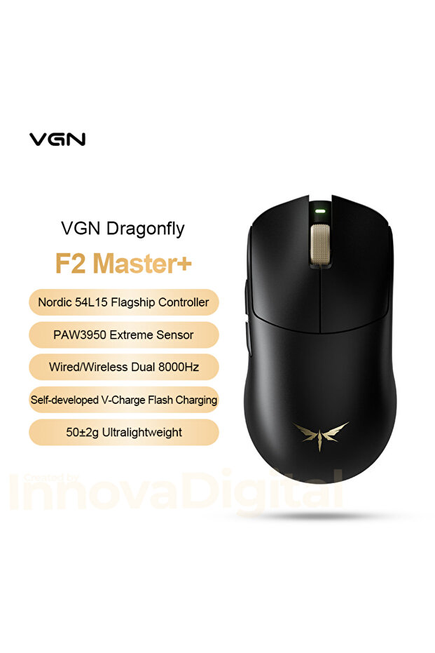 Master Plus Black VGN Dragonfly F2 Pro Max Master Wireless Gaming Mouse PAW3395 PAW3950 8K Superligh