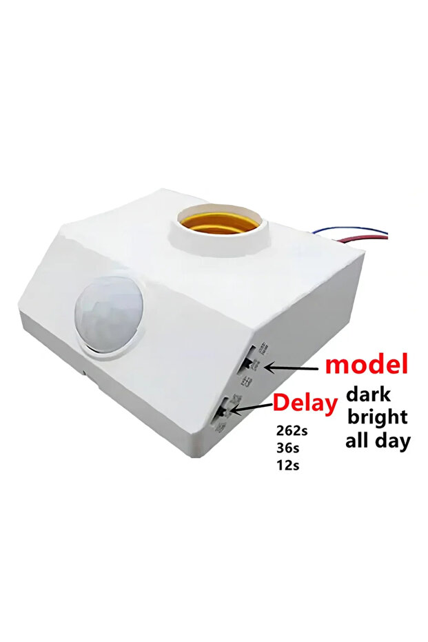 1 قطعة مفتاح استشعار الحركة بالأشعة تحت الحمراء E27 أبيض اللون AC85V-265V AC110V 220V، مستشعر حركة الجسم البشري بمدى 2-6 متر للمصابيح H