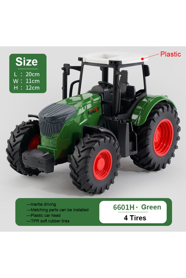 green-4tires Children Toys Car Models Tractor Multiple Accessories To Choose From