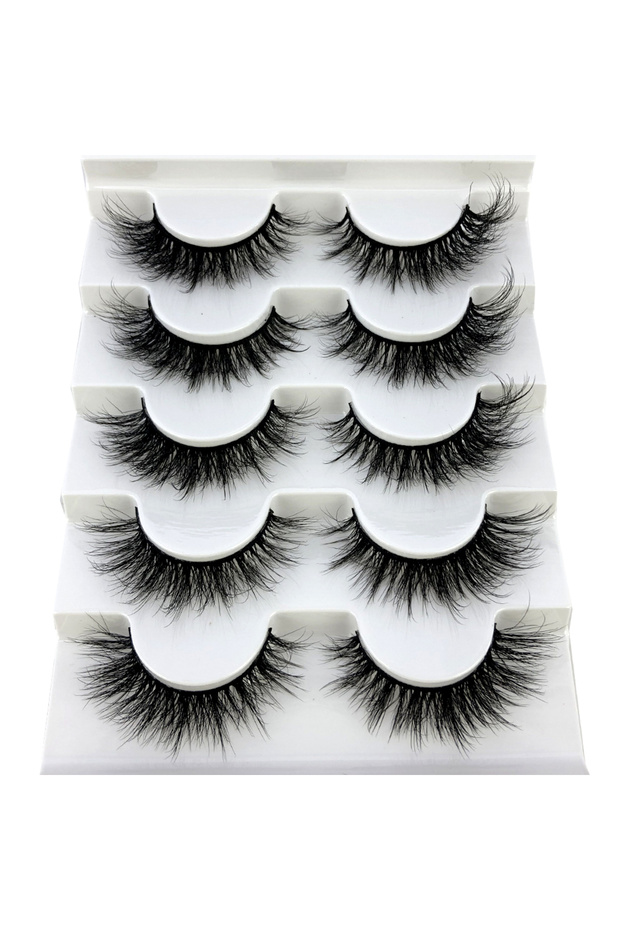 5pairs-RX-17 5 Pairs 3D Mink Lashes False Eyelashes Fluffy Thick Cross Wispy Natural Eye Lashes Mink