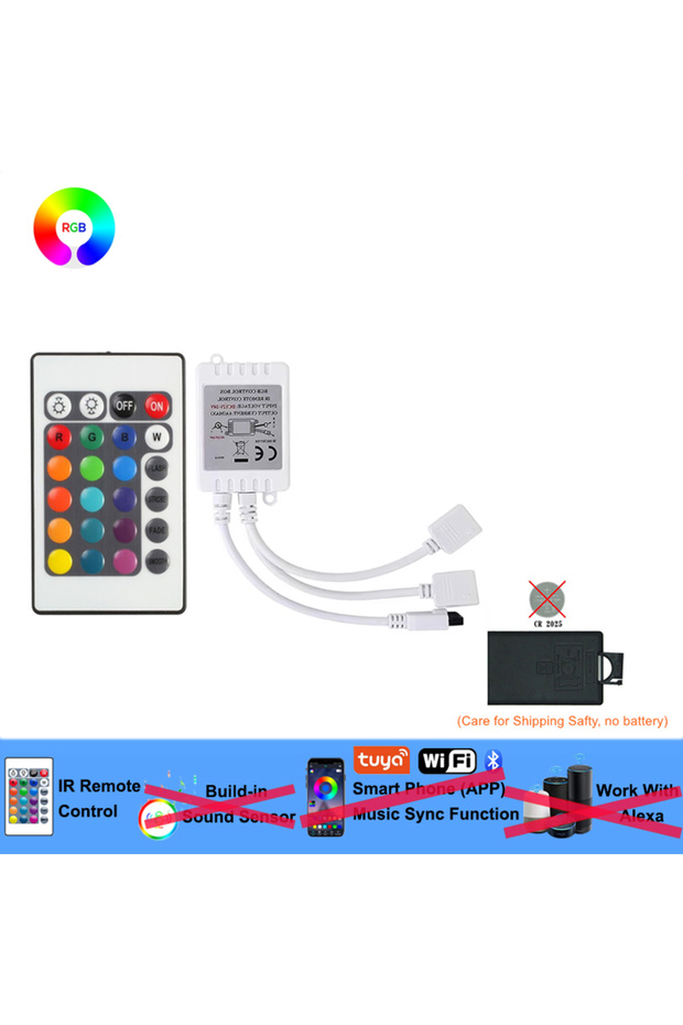 صندوق استقبال ذكي للتحكم في إضاءة RGB بـ 24 مفتاحًا، 12 فولت، 4 دبابيس، للتحكم في أضواء LED RGB