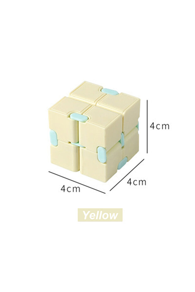 Yellow Magic Puzzle Cube Anti Stress Relief Toys for Adults Infinite Flip Funny Cube Sensory Toys fo