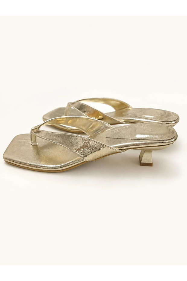 Siena Gold Color Skin Flip Flops