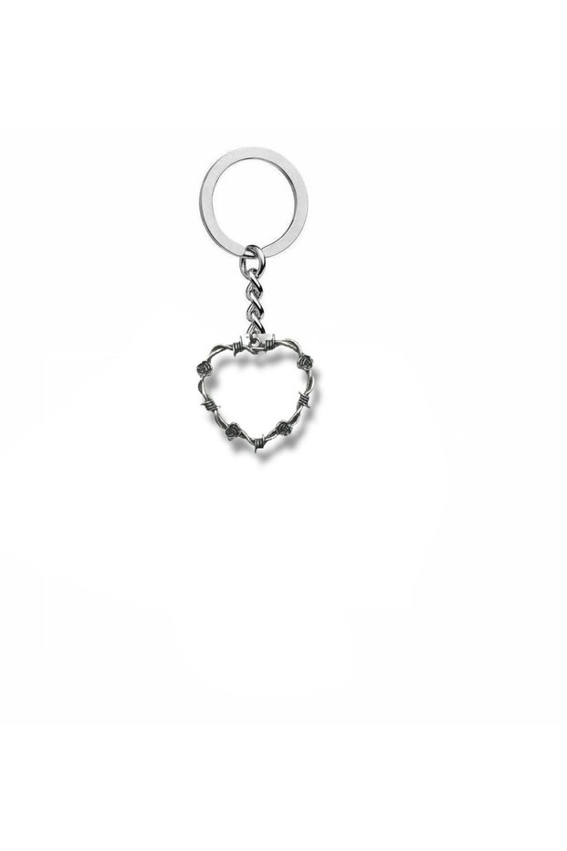 Gothic Keychain with Spiral Heart Figure – Zamak Metal Unisex Gothic Accessory