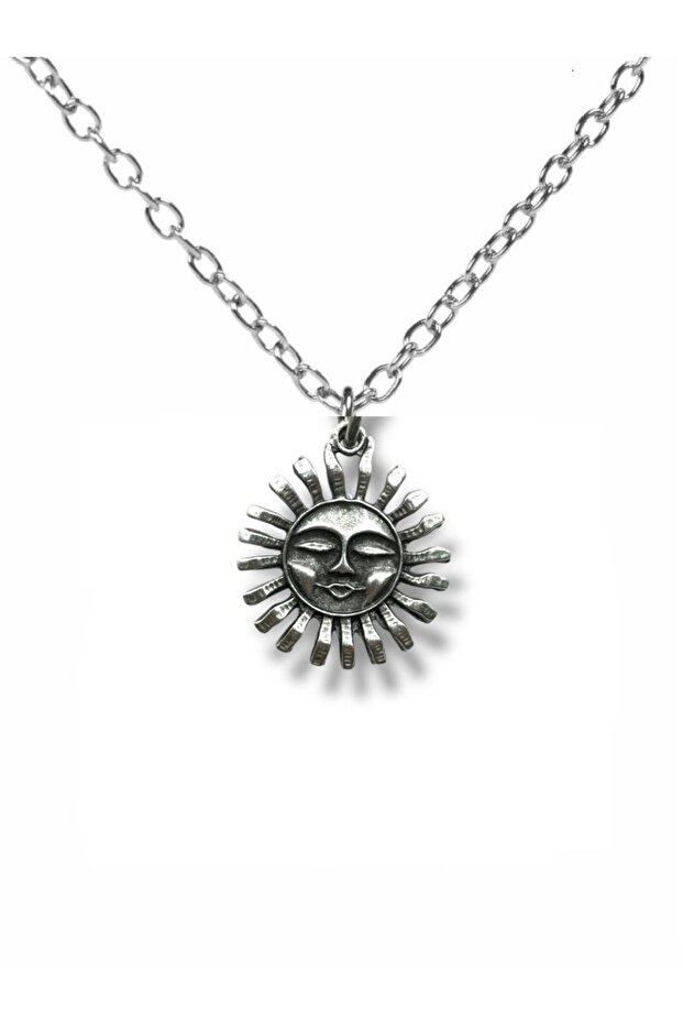Unisex Necklace with Smiling Face and Sun Figure | Cheerful Design with 60 cm Chain