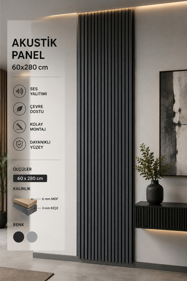 AKUSTİK PANEL GRİ