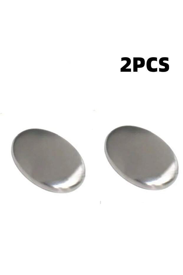 2PCS New Oval Hand Washer 304 Stainless Steel Deodorant Soap Metal Soap for Deodorizing Cleaning Kit