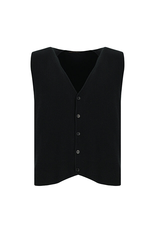 Patterned Wool Knit Vest