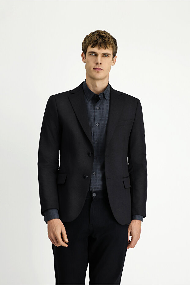 6 Drop Regular Fit Standard Cut Stretch Fabric Classic Jacket