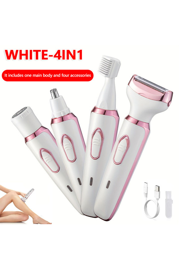 WHITE-4IN1 2026 New Women Electric Shaver 4 in 1 Body Hair Remover Epilator Painless Cordless Trimme