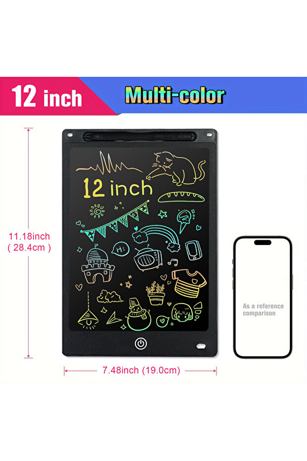 black 12 inch Tablets Electronic Handwriting Pad Writing Board Drawing Tablet LCD Screen Writing Tab