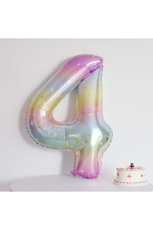 40inch 4 40 Inch Gradient Star Number Balloon Perfect for Party Decoration Photo Props Boys and Girl