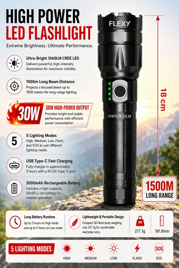 Rechargeable LED Flashlight