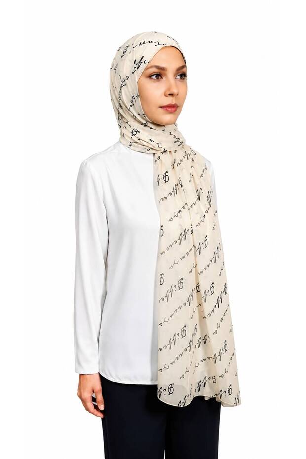 Logo Shawl - Cream