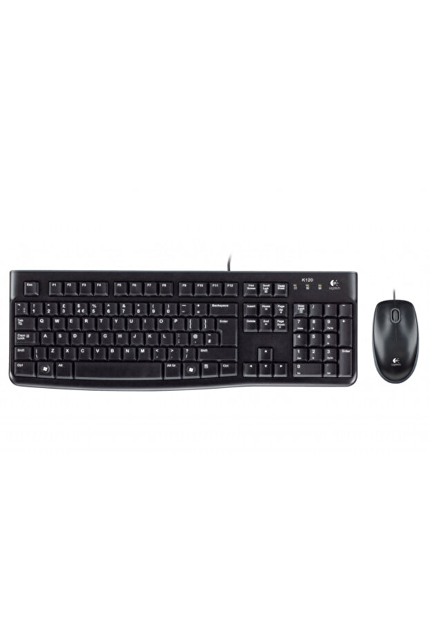 Keyboard Mouse Wired USB MK120 Kit, Black