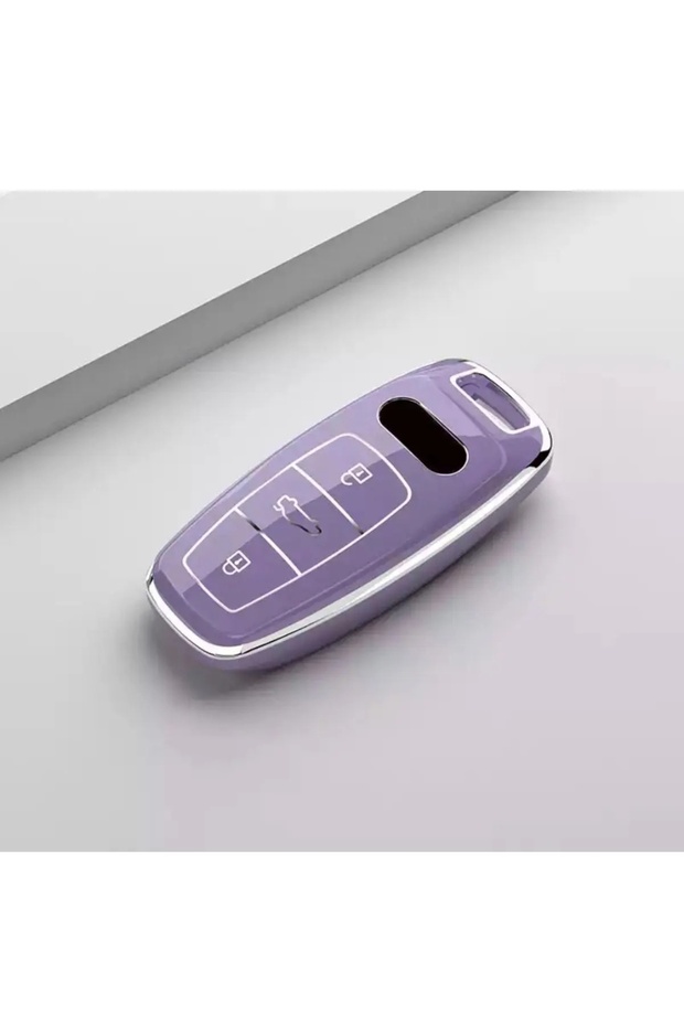 Audi A3 A4 A6 A7 A8 & B9 C8 4K D5 & S7 S8 & Q7 Q8 & E-Tron Nano Key Case Cover Lilac Silver Color
