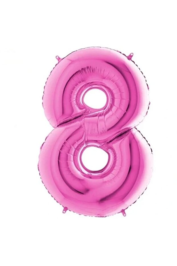 Number 8 Pink Foil Balloon 16 Inches 40 cm