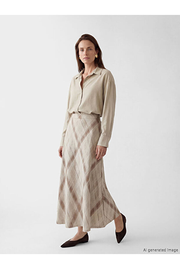 Esvab • Modern & Distinctive Belted Skirt with Diamond Embroidery