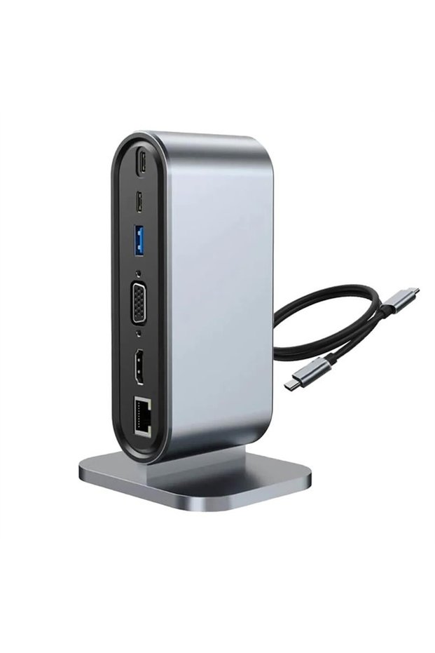 TYPE-C إلى HDMI+VGA+7 منافذ HUB+SD+TF قارئ بطاقات