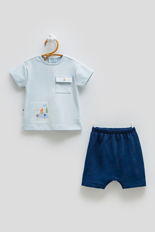 Baby Boy Home Print Shorts 2-Piece Set 9-24 Months Blue