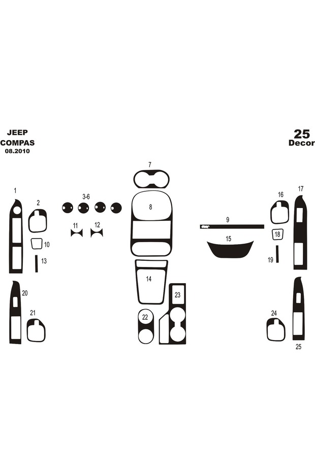 غطاء وحدة التحكم بوصلة 2010-2012 25 قطعة