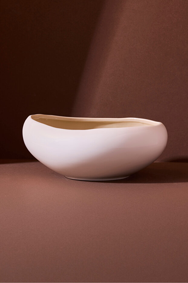Roma Beige Porcelain Bowl 19.5X18X8.5 cm