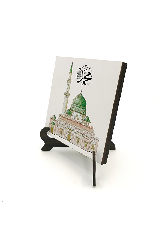 طاولة مكتبية من MDF مطبوع عليها صورة المدينة ومسجد النبي، مقاس 10x10، 1G-MN3