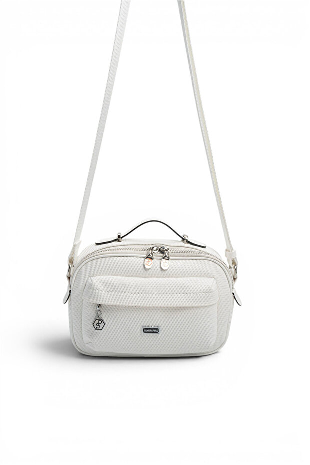 White - White Honeycomb Women's Crossbody Bag Sp1186