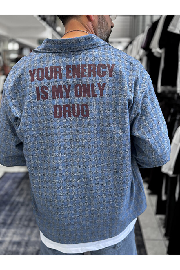 Blue Back Printed Shirt Es-40-42 - 2