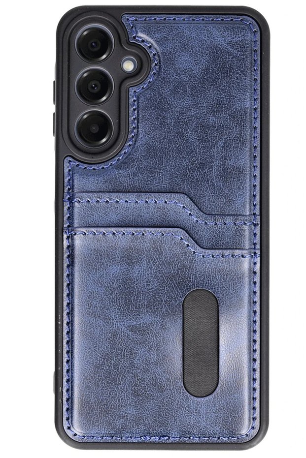 Ilkeshop New Galaxy A35 5g Case Sara Leather Case with Business Card Holder (175308) - Navy Blue