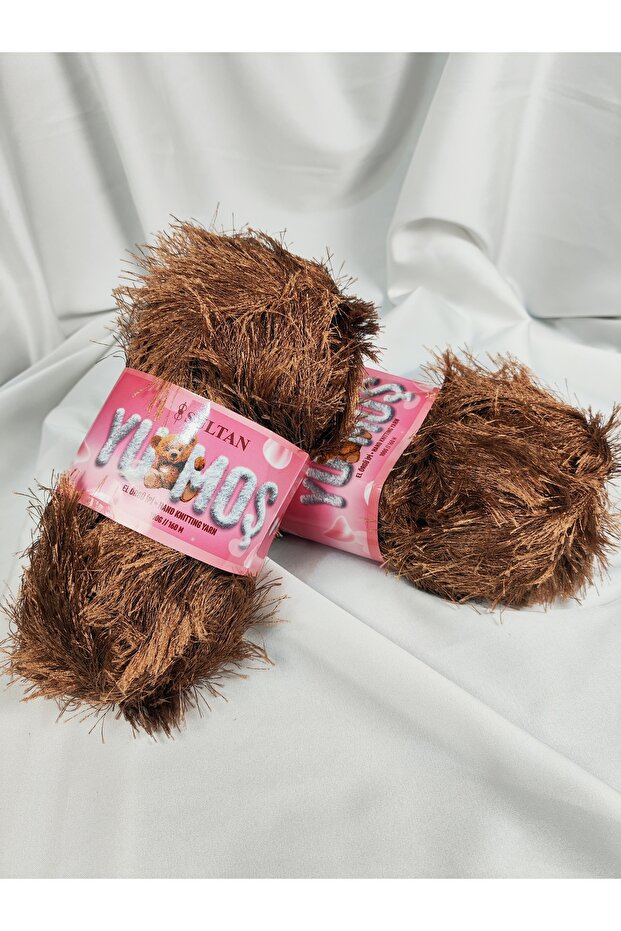 Yumoş Bearded Brown Hand Knitting Yarn 100Gr. (2 Pieces) - Color: 33