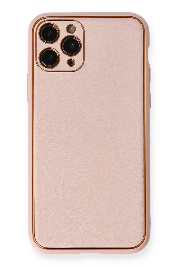 Ilkeshop New iPhone 11 Pro Max Case Coco Leather Silicone Cover (140422) - Pink