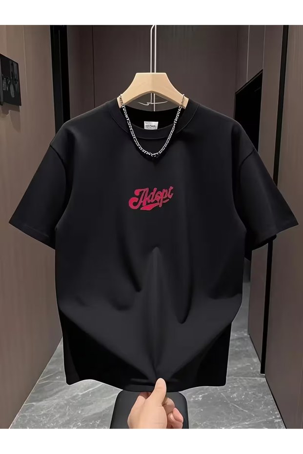 Keb 1. quality printed oversize t-shirt daily t-shirt trendy fashion and modern style style 100% organic cotton relaxed fit slit round neck