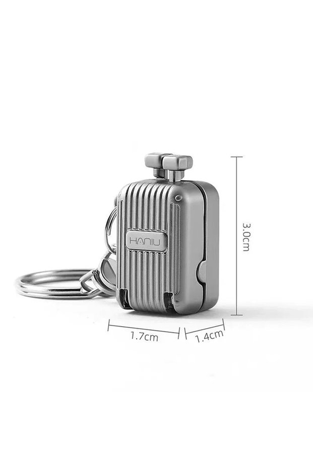 S Gray Exquisite Luggage Keychain Foldable Nail Cutter Stainless Steel Nail Clippers Rotary Toenail