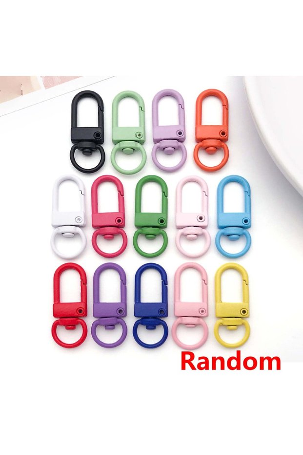 12x32mm Colorful 20pcs 12*32mm Colorful Swivel Dog Buckle Door Buckle Alloy Lobster Clasps, Keychain