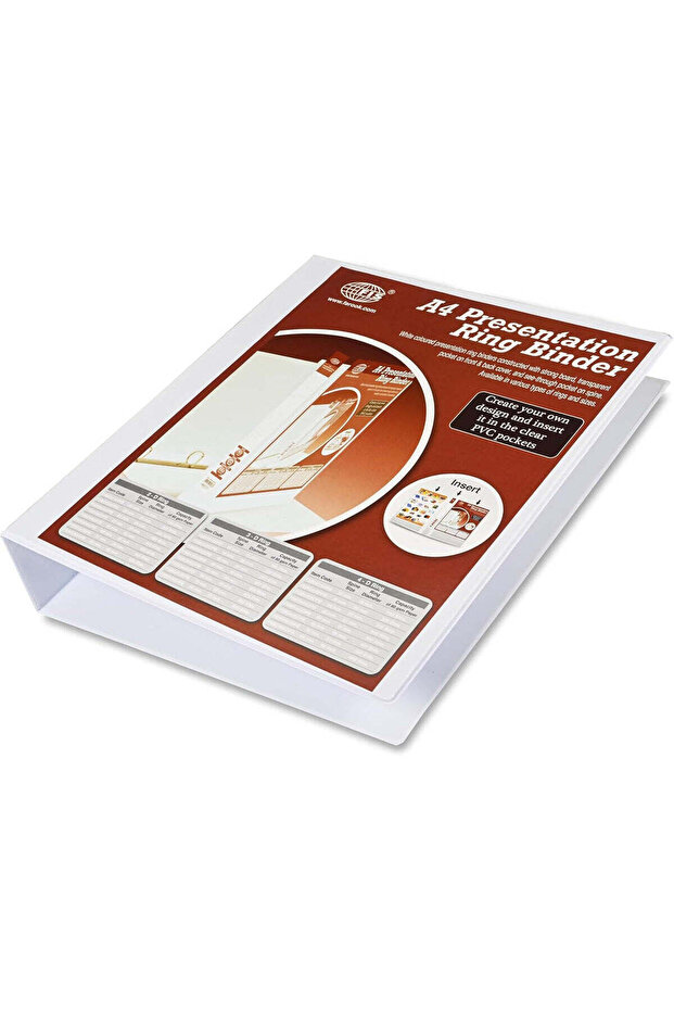 A 4 Presentation Ring Binder – 2 D Ring, 45 mm, 2.50" Spine, White | FSBD 245 DPB