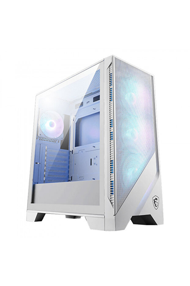 علبة كمبيوتر MAG FORGE 320R AIRFLOW ATX متوسطة الحجم مع 4 مراوح ARGB - باللون الأبيض