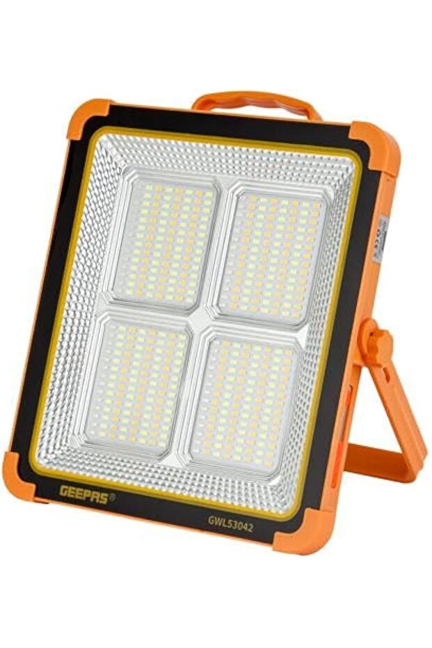 Rechargeable LED Work Light with Solar Panel GWL53042 | 85% Energy Efficient LED Light, Yellow