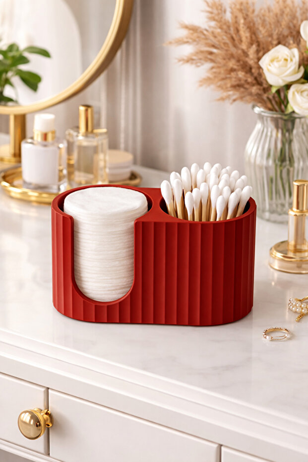 Cotton and Ear Swab Organizer | Stylish Bathroom Organizer Box | Modern Decorative Cotton & Earwax Stand